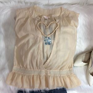 Lux Large soft cotton button collar top